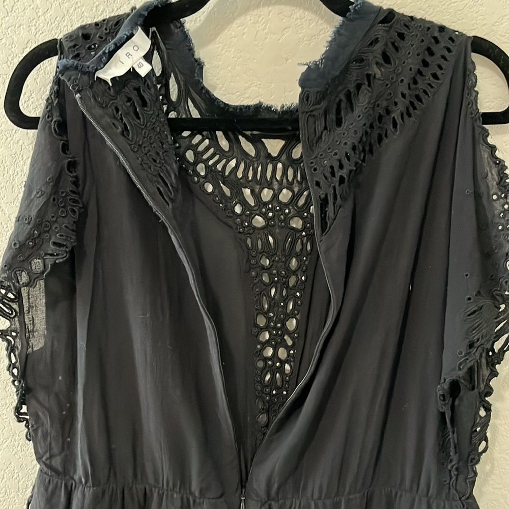 IRO Caity Embroidered Mini Dress, Black/Navy, Size 8 (40) - Picture 11 of 13